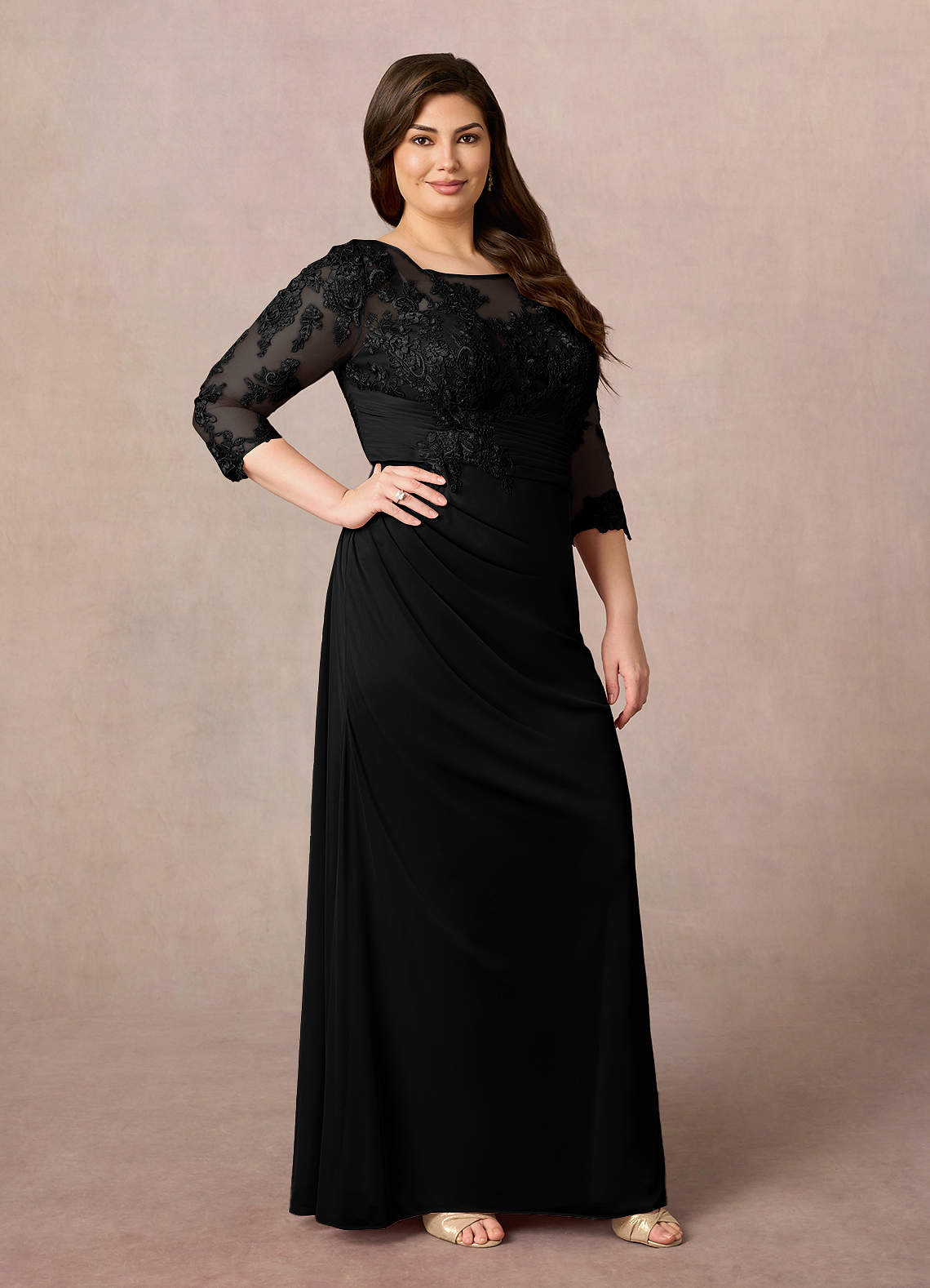 Black Mermaid Scoop Lace Lace Dress