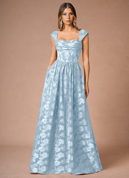 Hazel Powder Blue Pleated Maxi Dress  Dress