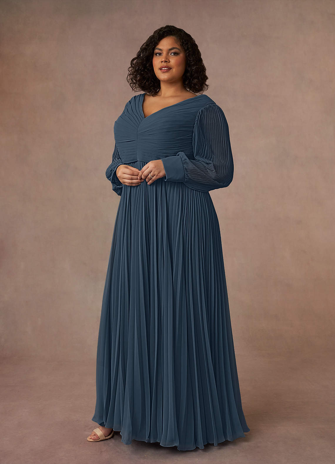 Neptune A-Line Pleated Chiffon Dress