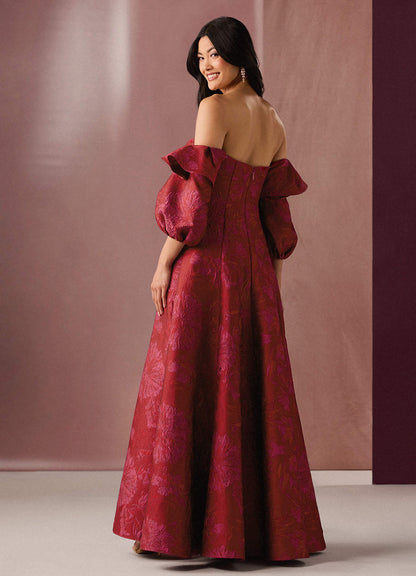 Elayne Red Hot Pink Gown  Dress