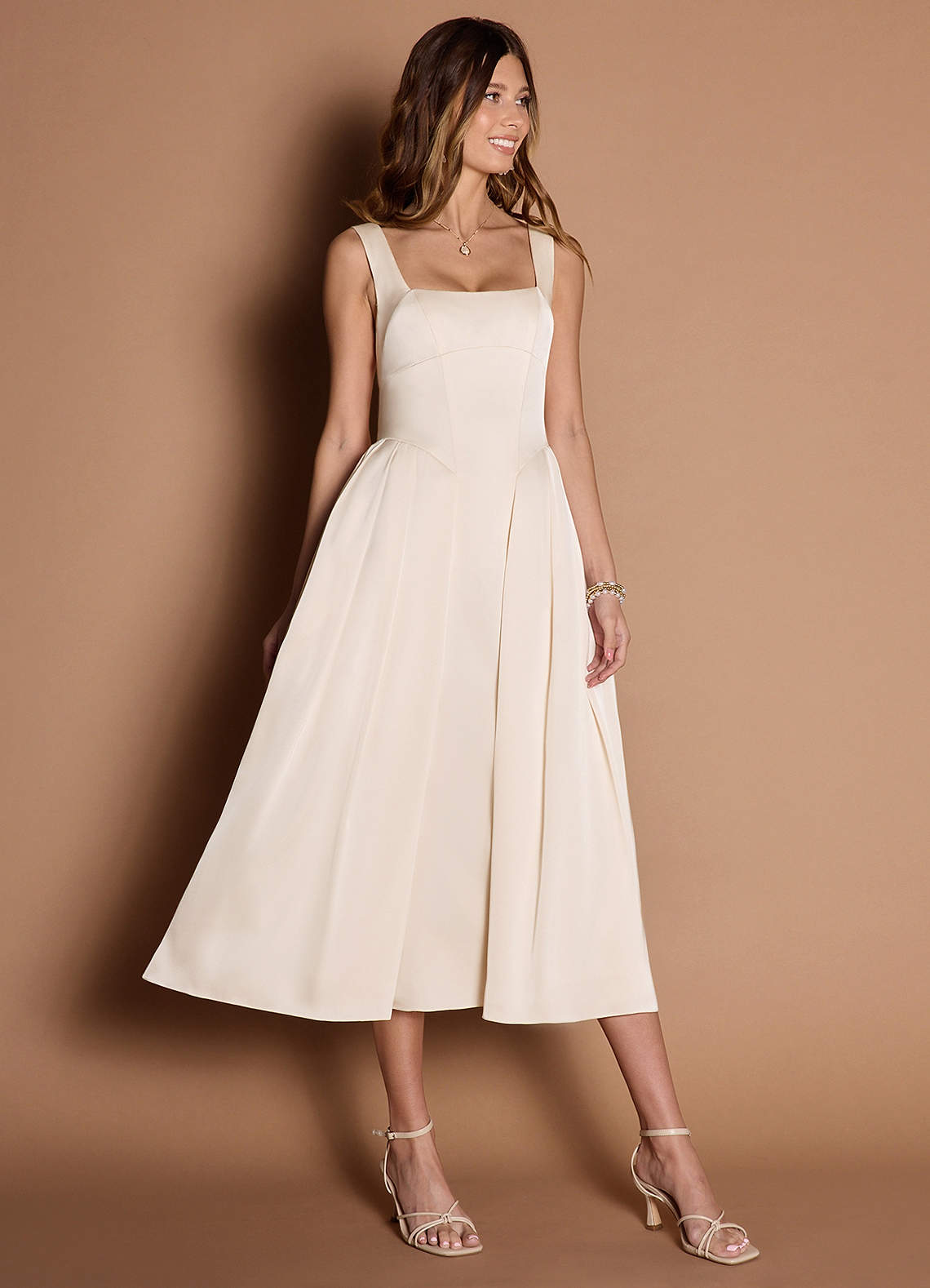 Eirlys Cream Midi Dress  Dress