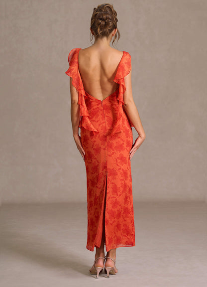 Evinah Tangerine Maxi Dress  Dress