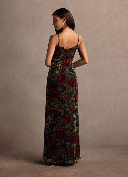 Bellen Black Multi Maxi Dress  Dress
