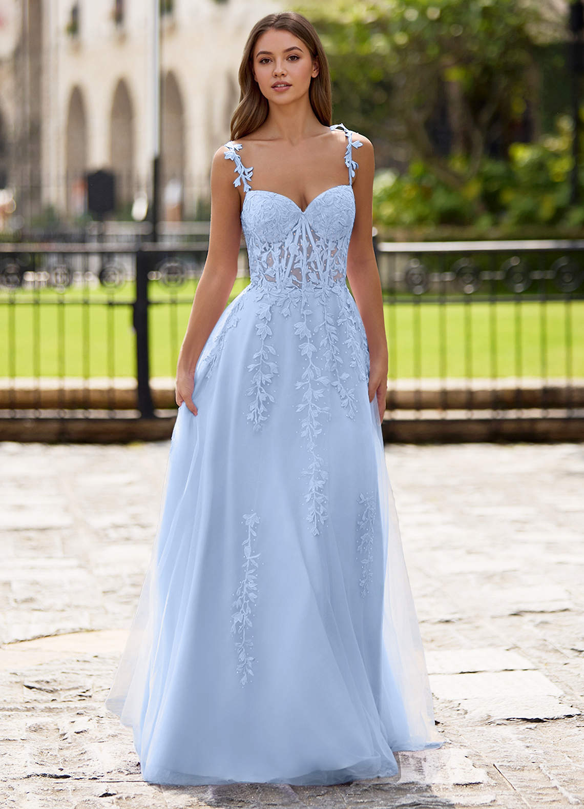 Dreamscape Sky Blue A-Line Prom Dress  Dress