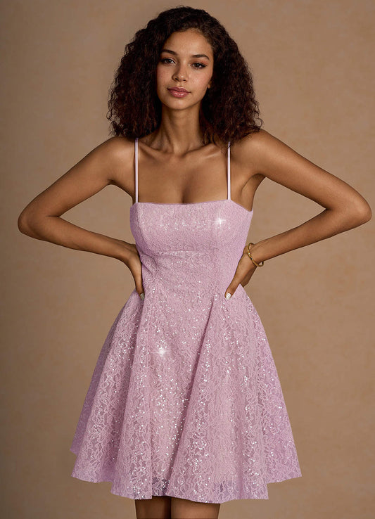 Xenia Pink Sequin Mini Dress  Dress