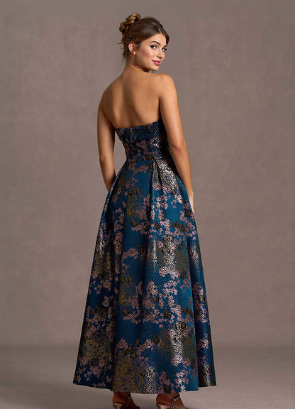 Xamira Teal Floral Maxi Dress  Dress