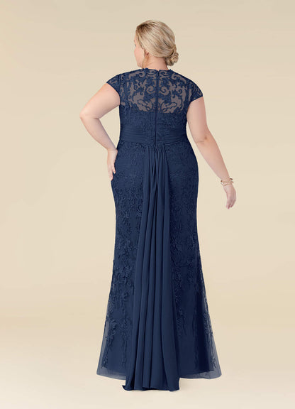 Dark Navy Mermaid Lace Dress