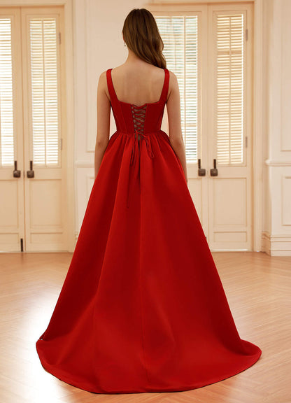 Blakellya Red A-Line Boned Corset Prom Dress  Dress