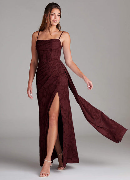Denisa Wine Maxi Dress