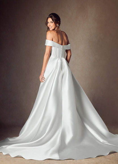 Diamond White A-Line Sweetheart Neckline Mikado Dress