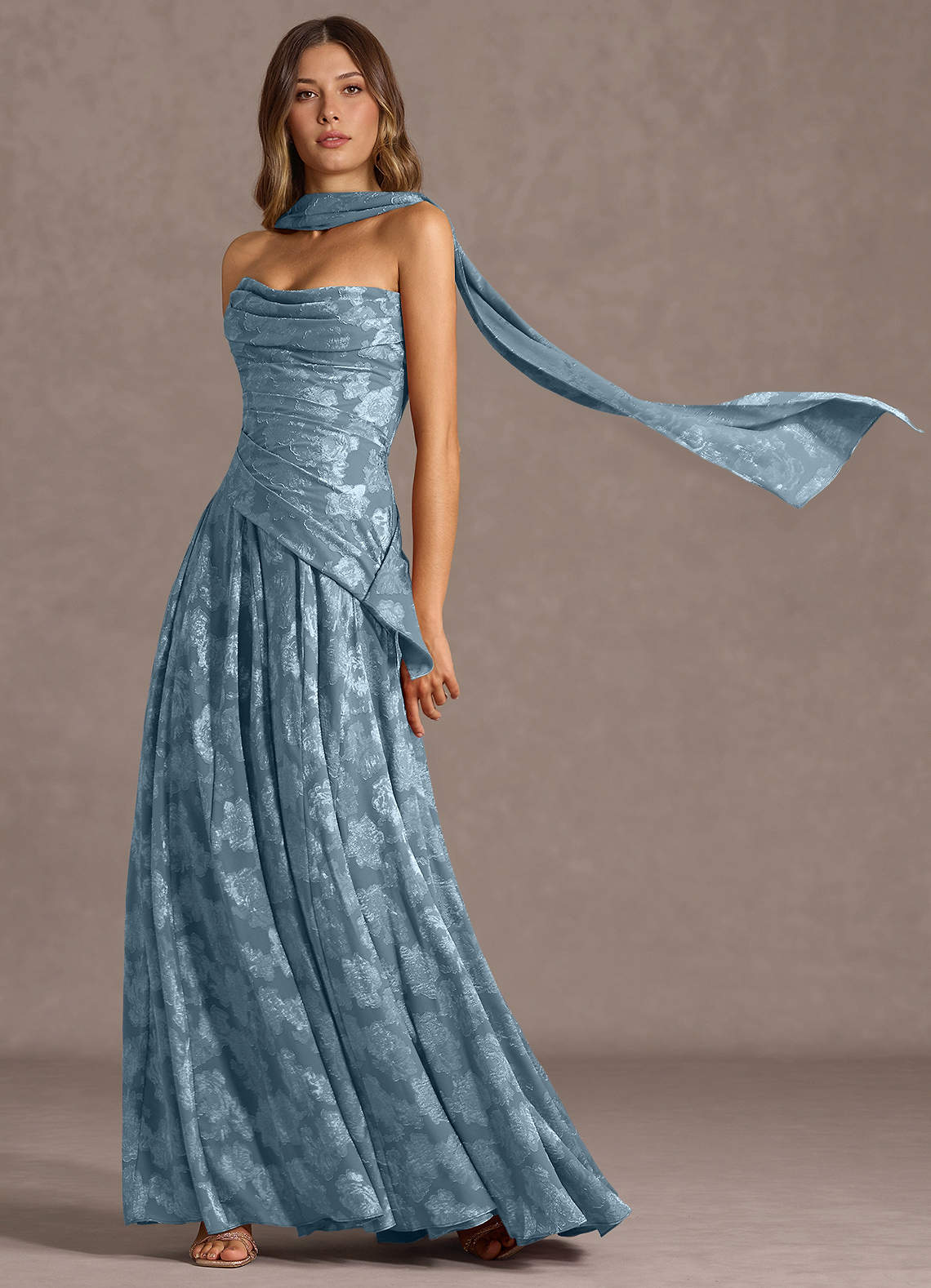 Gabriela Dusty Blue Maxi Dress  Dress