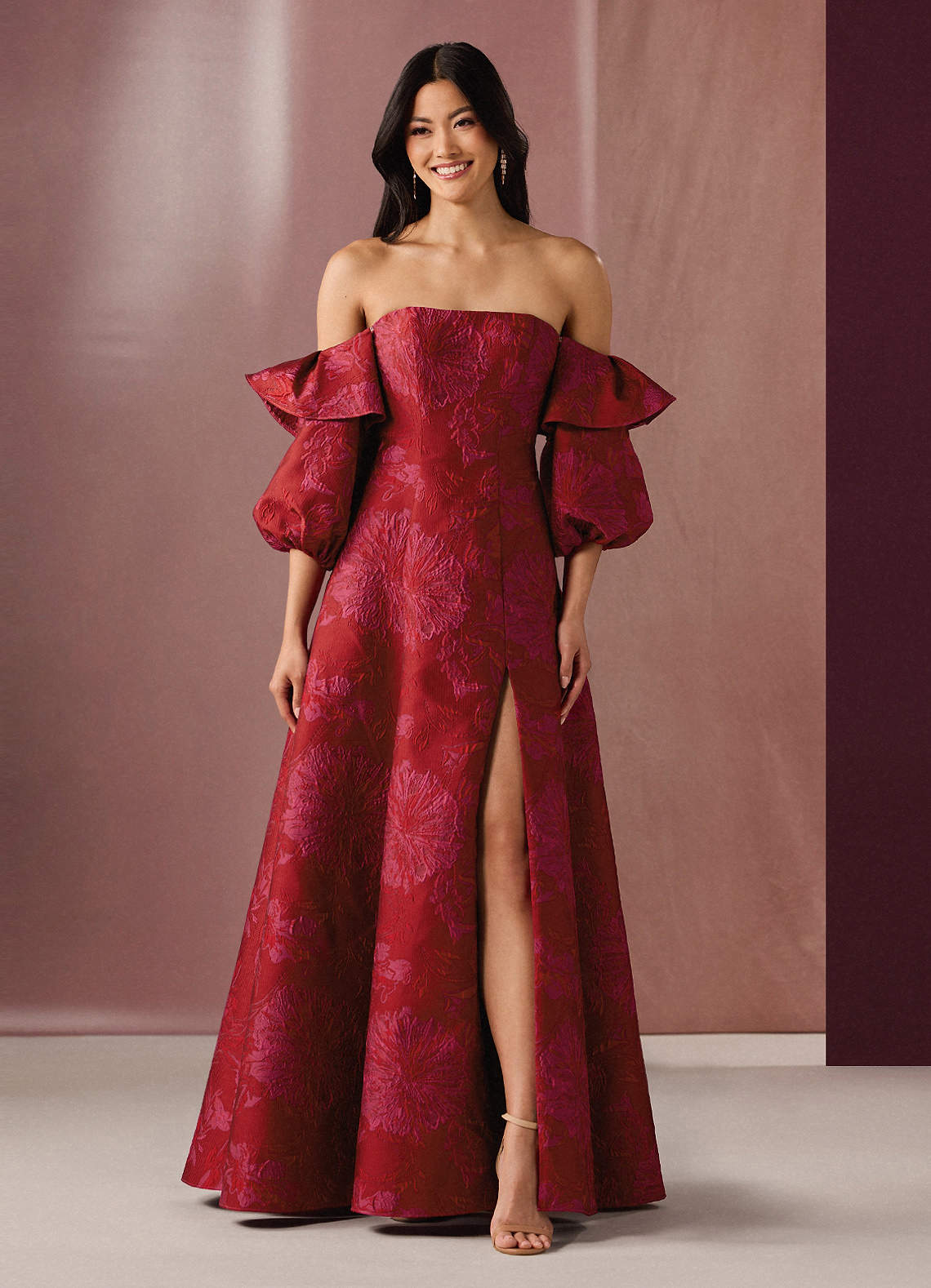 Elayne Red Hot Pink Gown  Dress