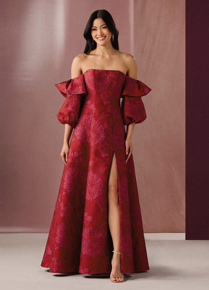 Elayne Red Hot Pink Gown  Dress