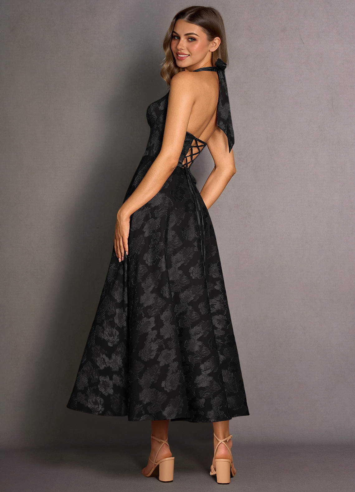 Isabeau Black Midi Dress  Dress