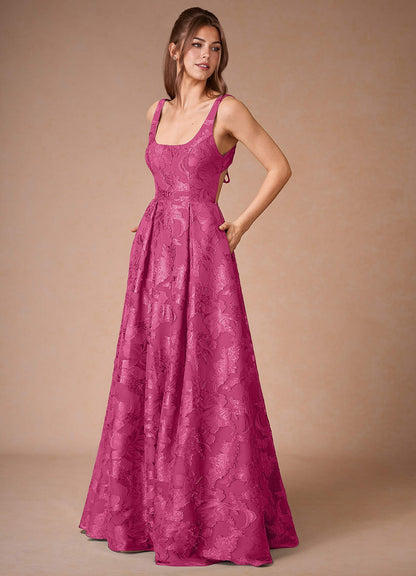 Althea Fuchsia Tie-Back Maxi Dress