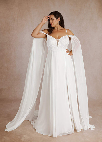 Diamond White A-Line Sequins Chiffon Dress