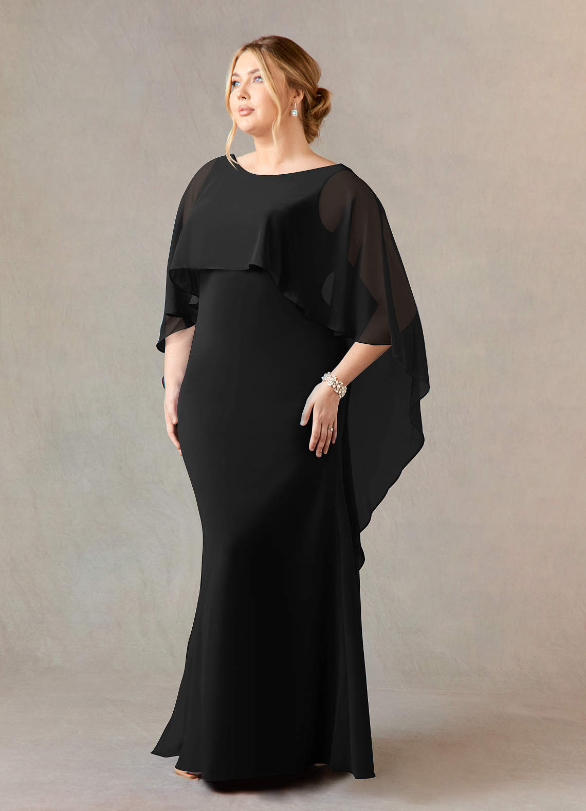 Black Sheath Scoop Stretch Crepe Dress