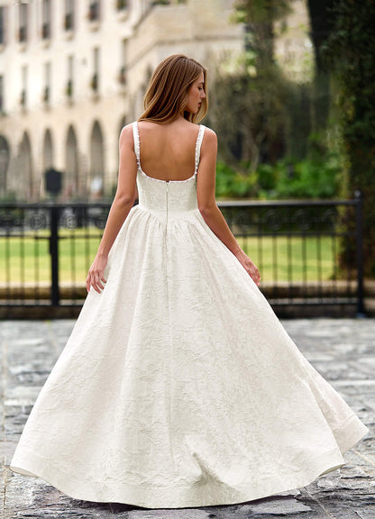 Thyme Cream A-Line 3D Flowers Prom Dress