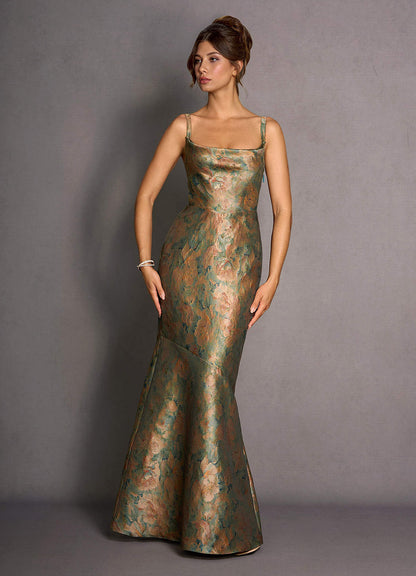 Calantha Vintage Teal Maxi Dress  Dress
