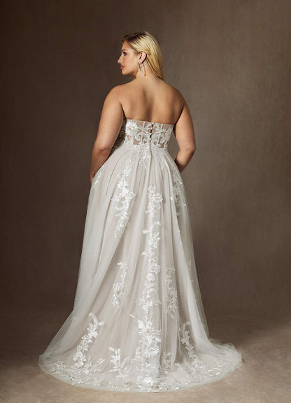 Diamond White A-Line Sequins Tulle Dress
