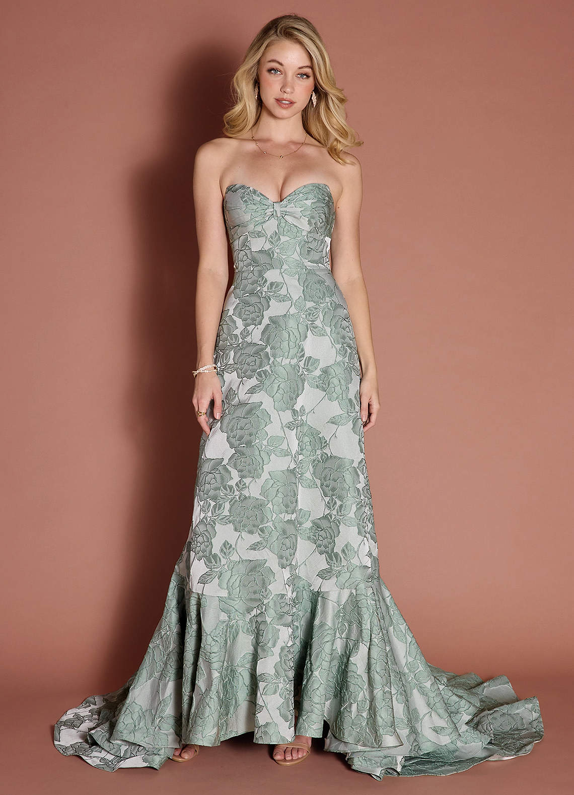 Bridget Mint Bow Gown  Dress