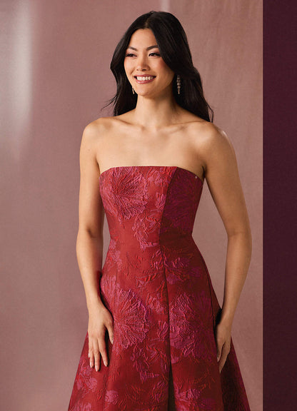 Elayne Red Hot Pink Gown  Dress