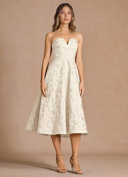 Phoenix French White Midi Dress