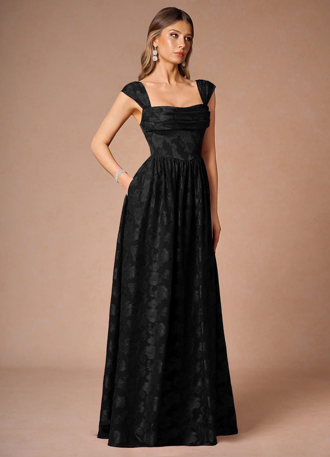 Hazel Black Pleated Maxi Dress  Dress
