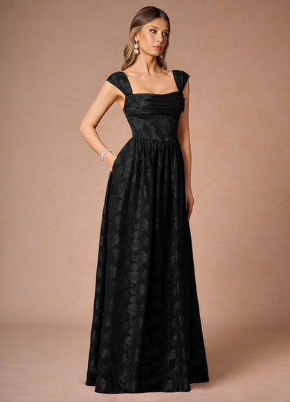 Hazel Black Pleated Maxi Dress  Dress