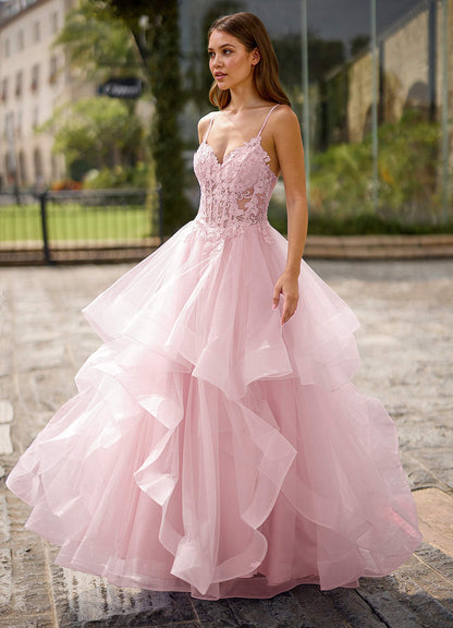 Spitze Pink Sheer Lace Prom Dress  Dress