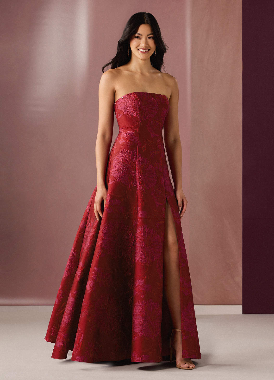 Elayne Red Hot Pink Gown  Dress