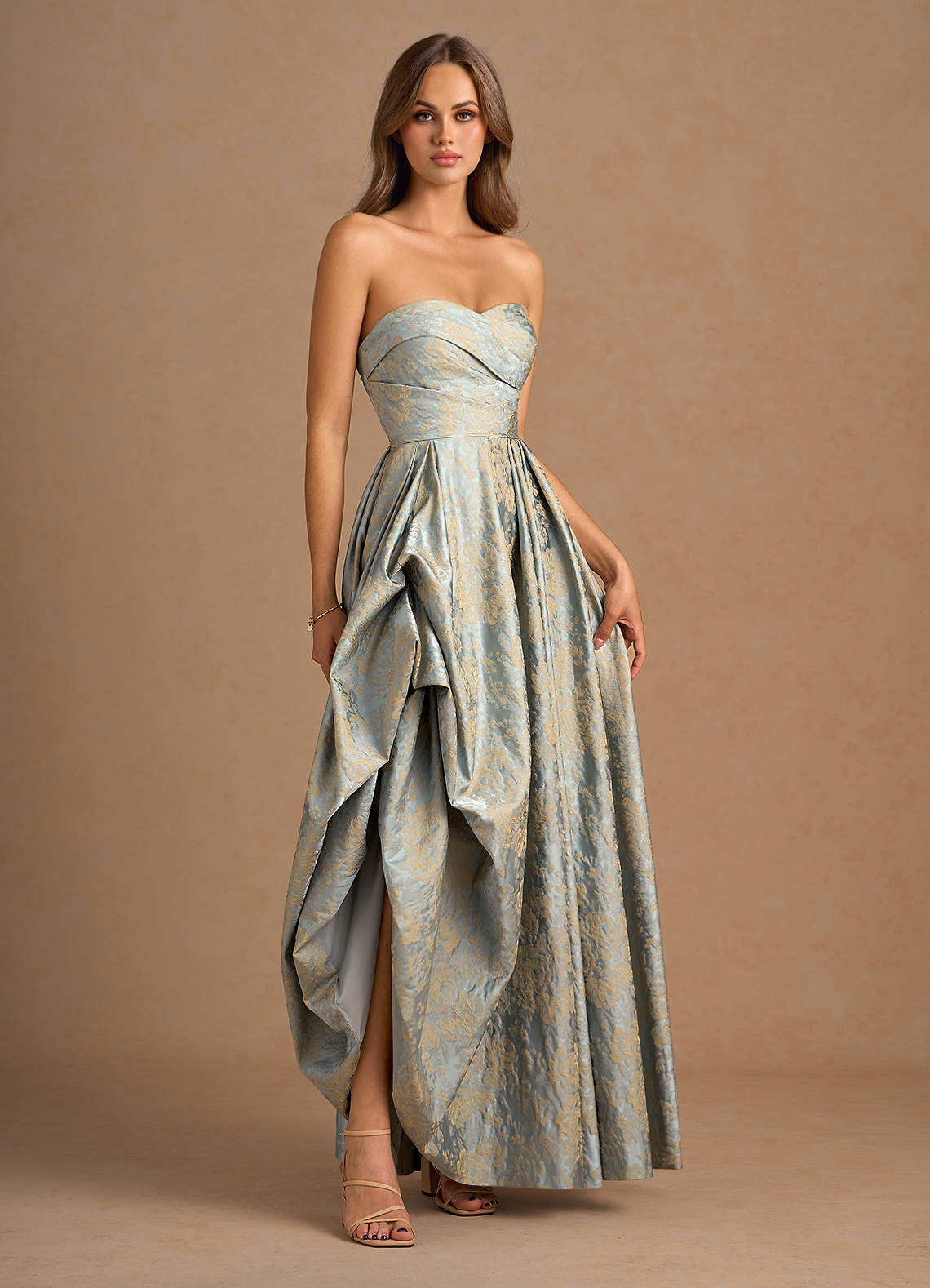 Maelis Vintage Blue Maxi Gown  Dress