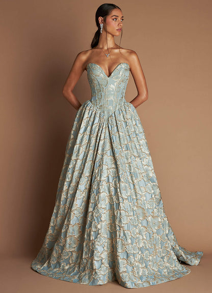 Maya Vintage Blue Gown