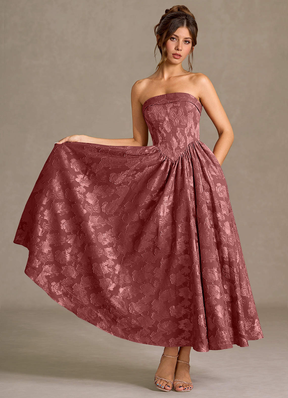 Mila Vintage Rose Midi Dress