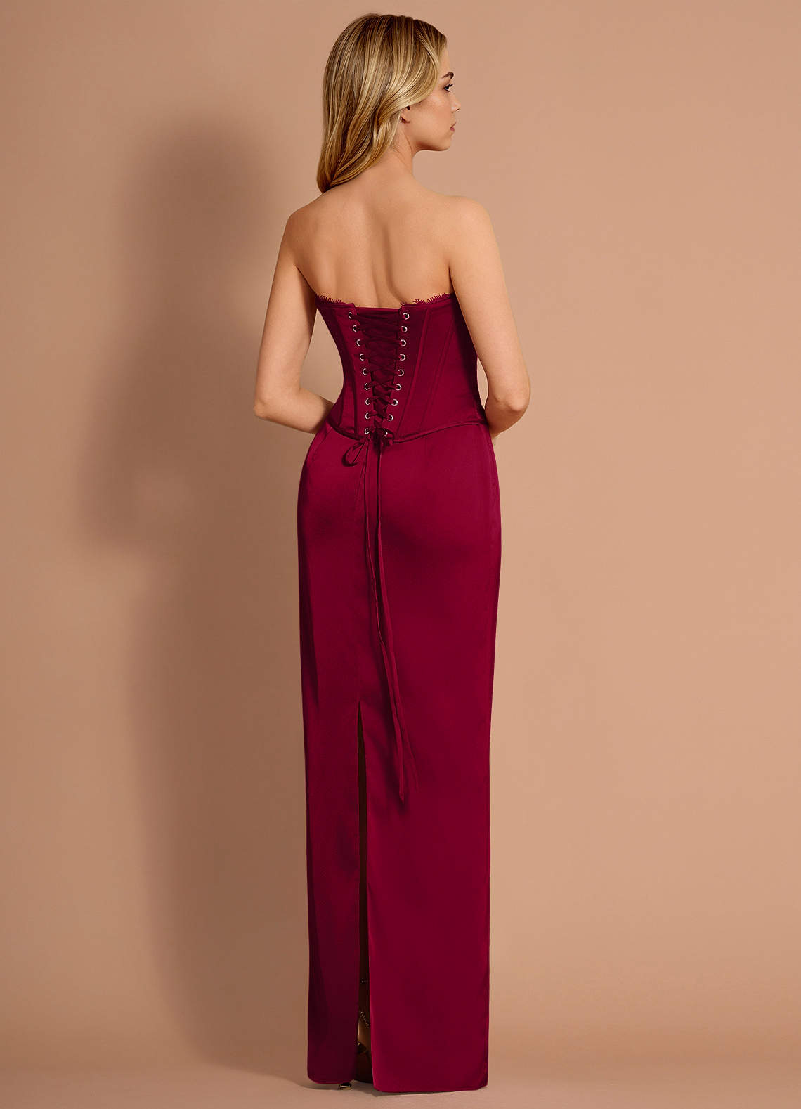 Roswyn Merlot Two-Piece Dress