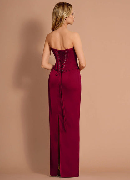 Roswyn Merlot Two-Piece Dress