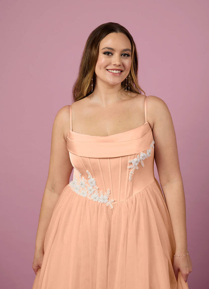 English Rose A-Line Pleated Tulle Dress English Rose