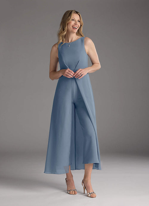 Twilight Jumpsuit/Pantsuit Pleated Stretch Crepe Dress