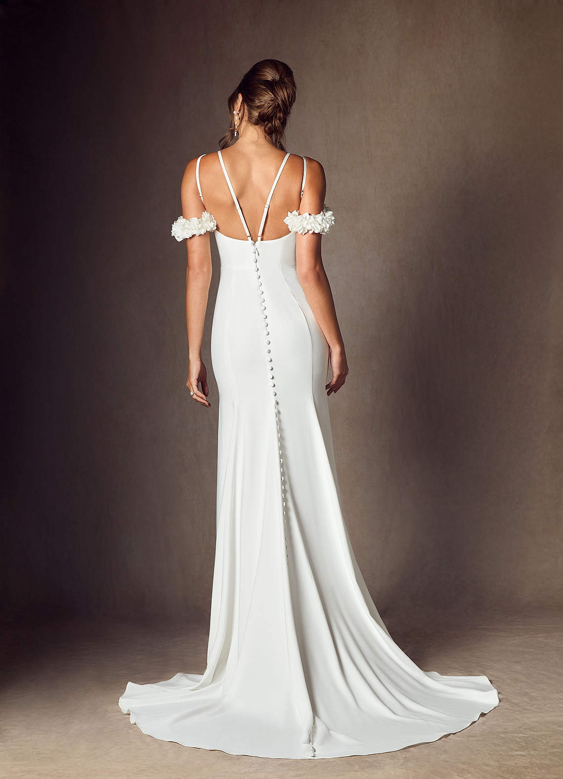 Diamond White Mermaid Convertible Crepe Back Satin Dress