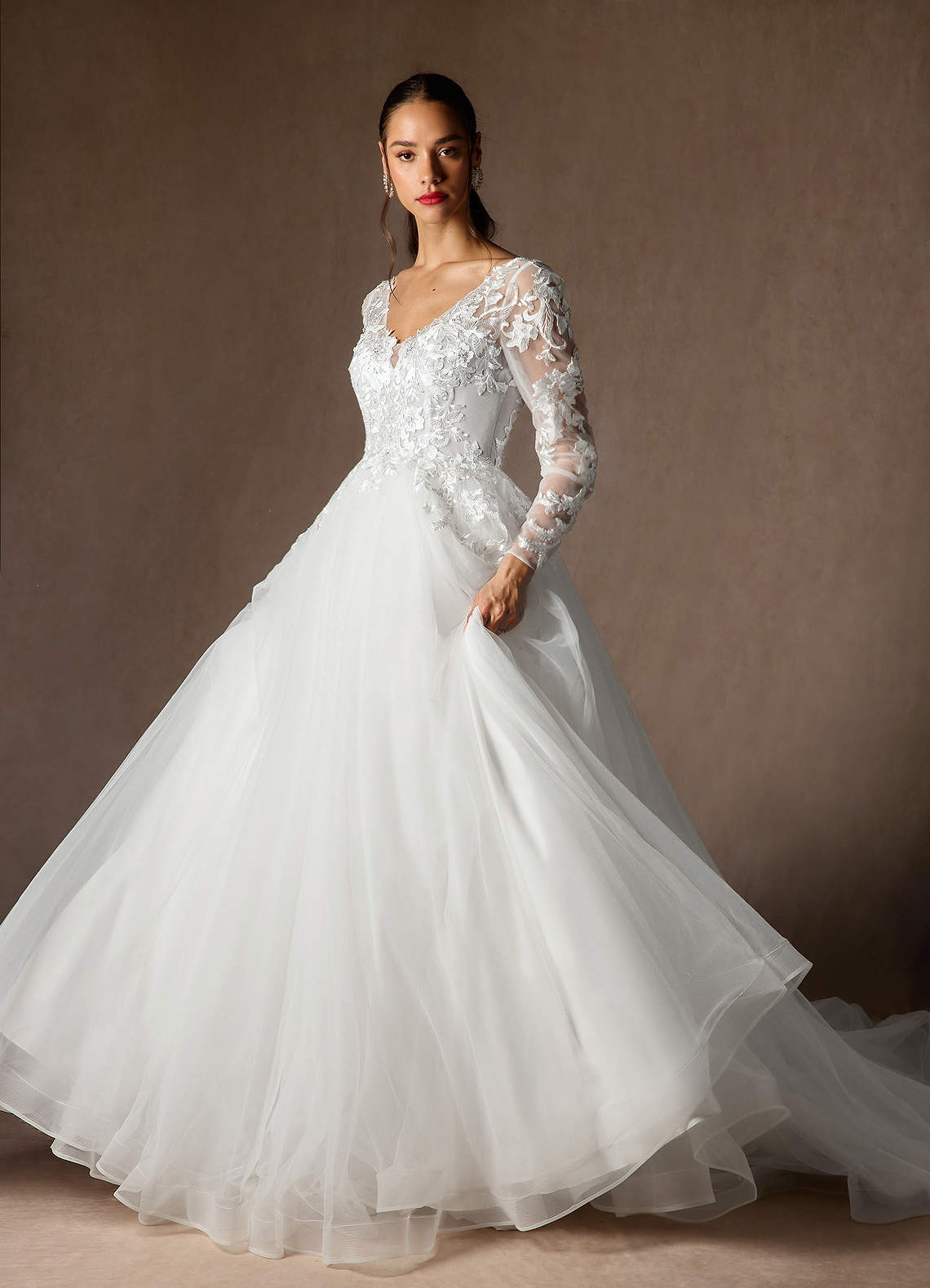 Diamond White A-Line Sequins Tulle Dress