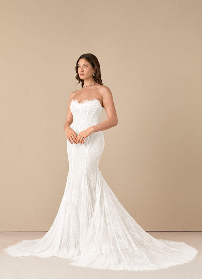 Diamond White Mermaid Off the Shoulder Tulle Dress