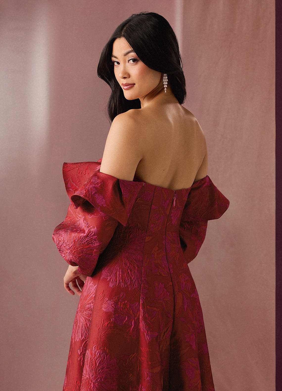 Elayne Red Hot Pink Gown  Dress
