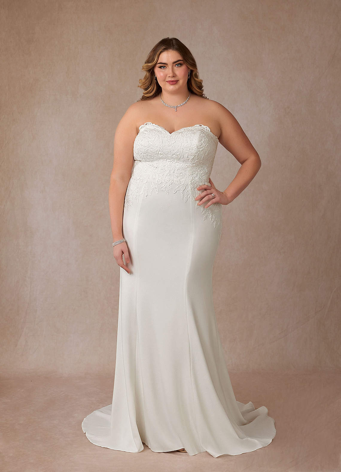 Diamond White Mermaid Sequins Stretch Crepe Dress