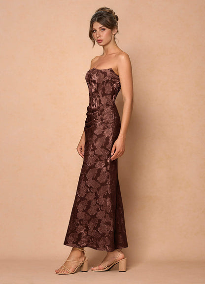 Ezrena Mocha Coco Maxi Dress
