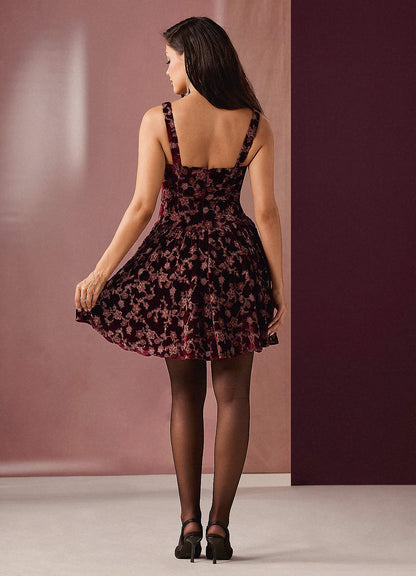 Vittoria Wine Multi Mini Dress  Dress