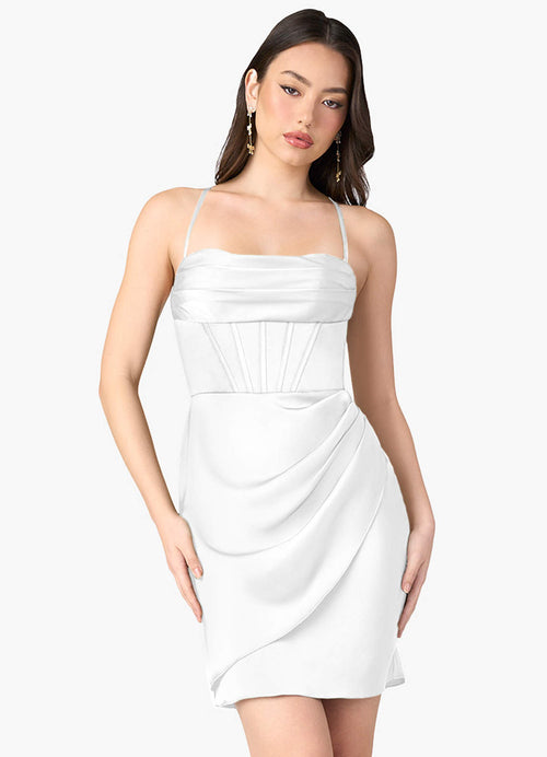 Nellie White Corset Mini Dress  Dress