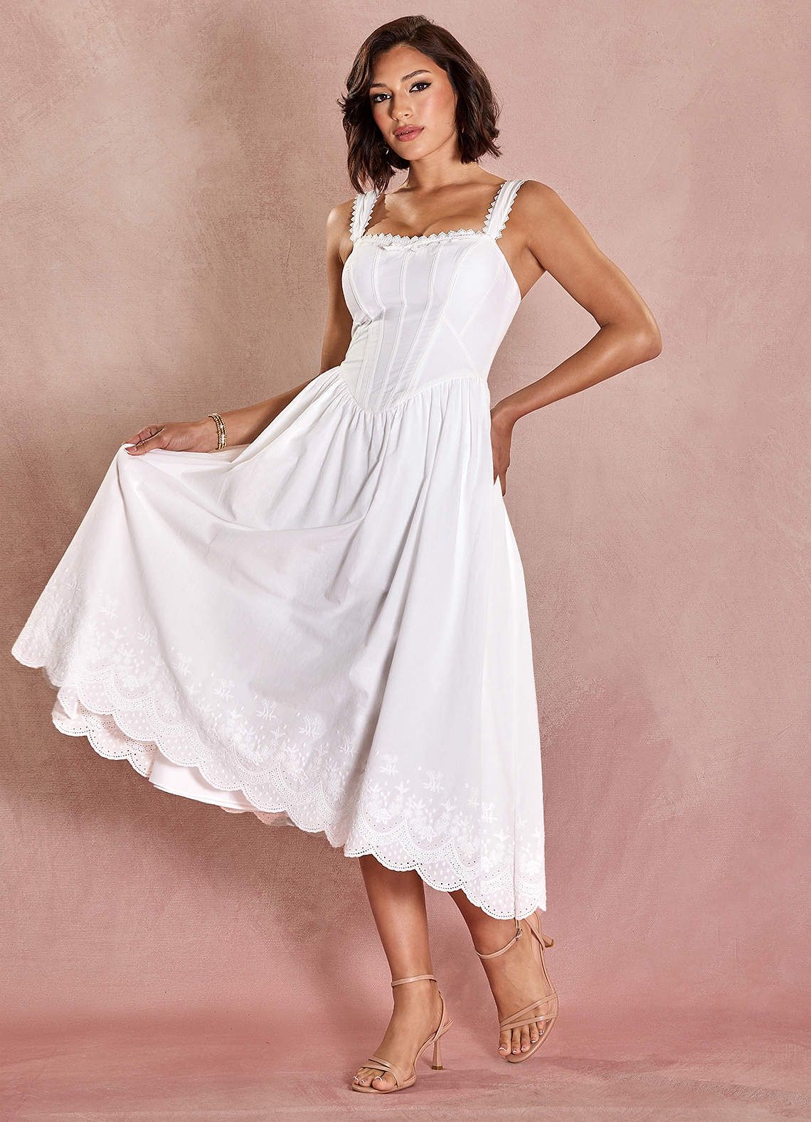 Kirsten White Midi Dress  Dress