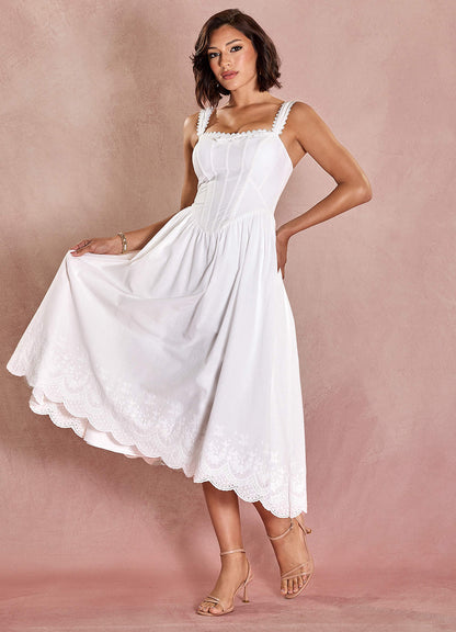 Kirsten White Midi Dress  Dress