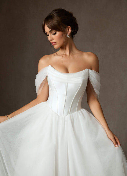 Diamond White Ball-Gown Tulle Dress