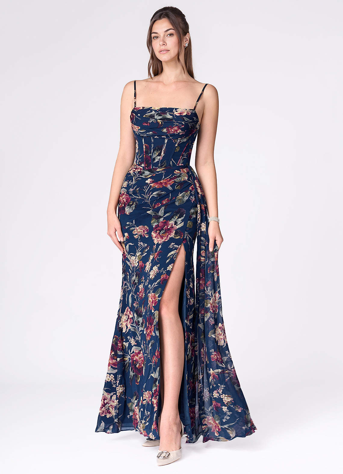 Aurra Navy Multi Maxi Dress